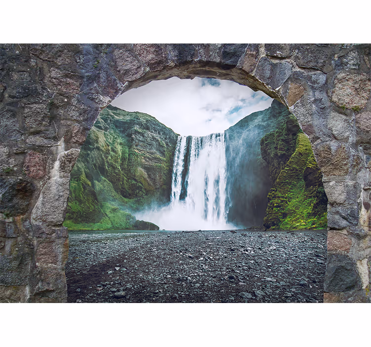 Fototapete wasserfall majestätischer wasserfallblick - TenStickers