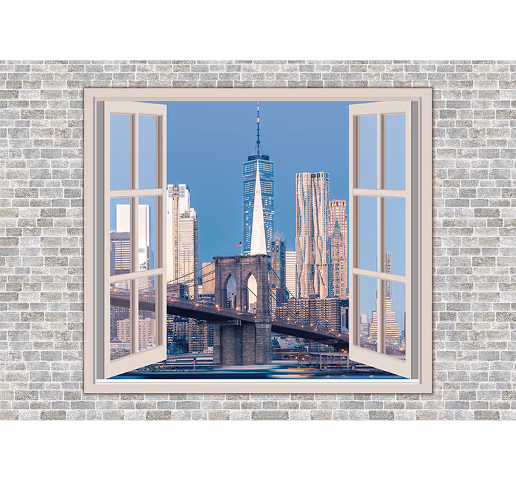Fototapete New York manhattans ansichten klarer himmel - TenStickers