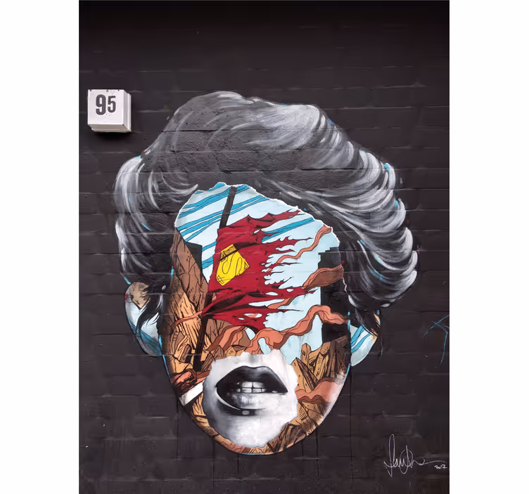 Fototapete graffiti zersplittertes menschenprofil - TenStickers