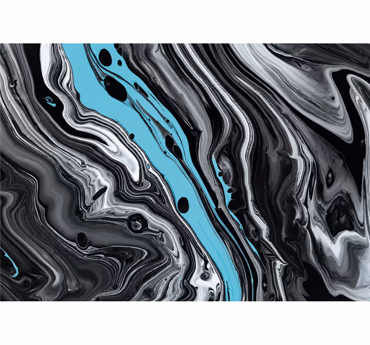 Fototapete abstrakt schwarz und aqua fluss - TenStickers