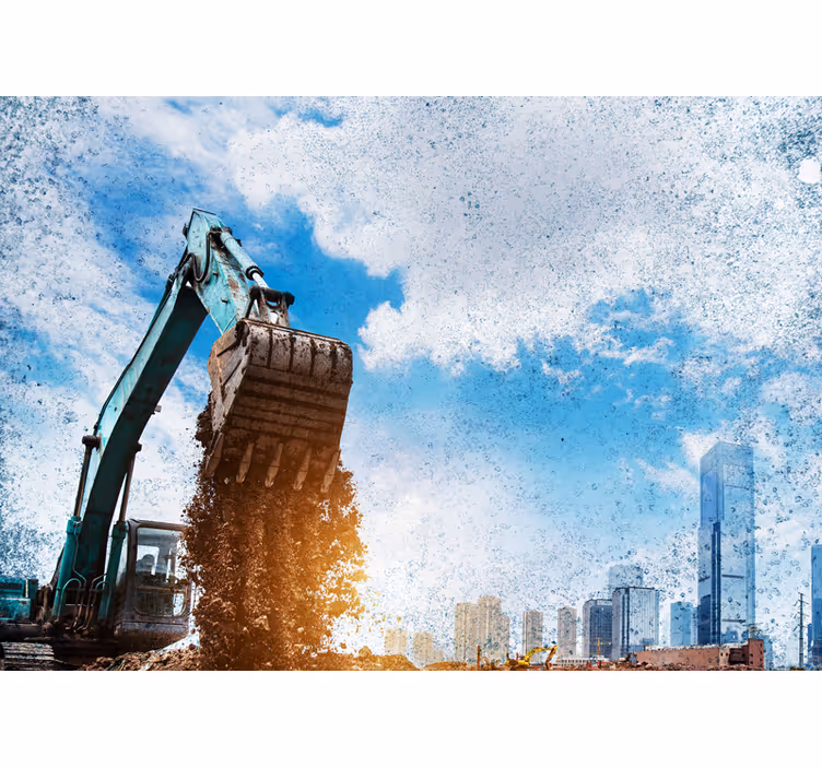 Fototapete städte baumaschinen action - TenStickers
