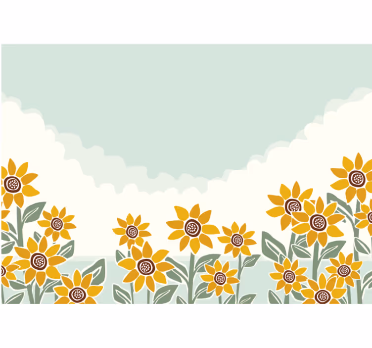 Fototapete blumen sonnenblumen garten szene - TenStickers