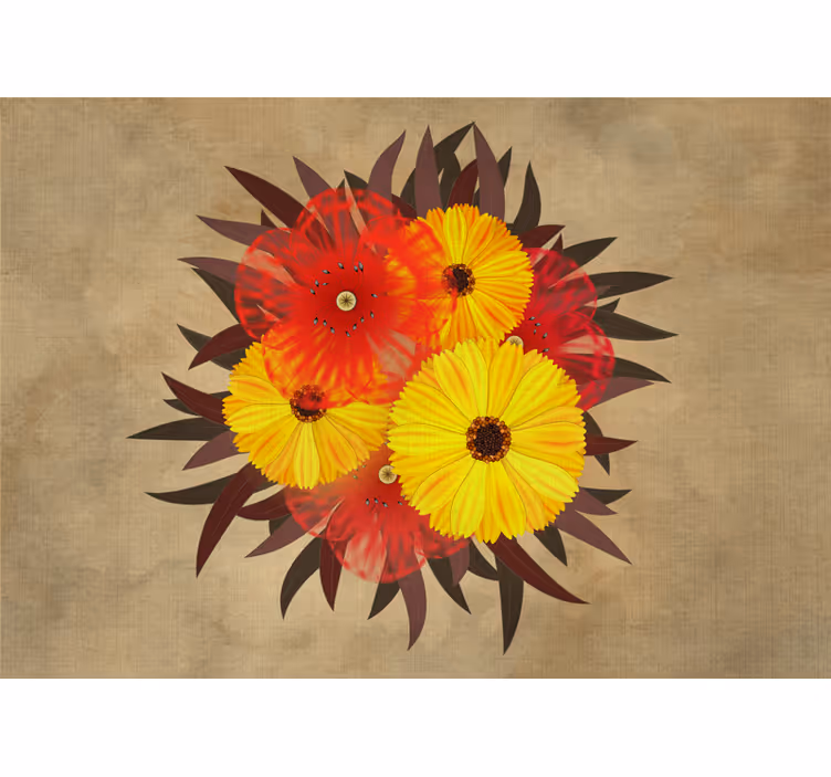 Fototapete blumen lebhaftes blumenarrangement - TenStickers