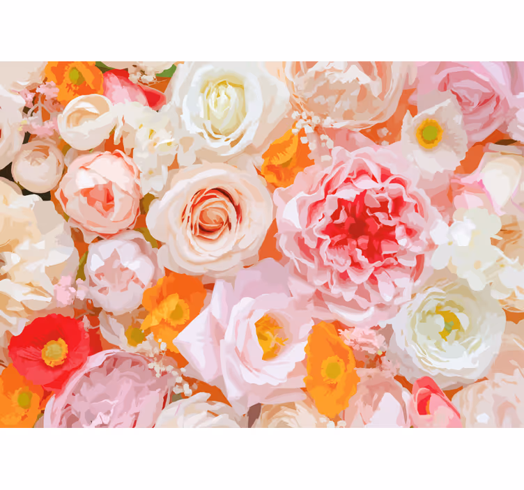 Fototapete blumen zarte blumenarrangements - TenStickers
