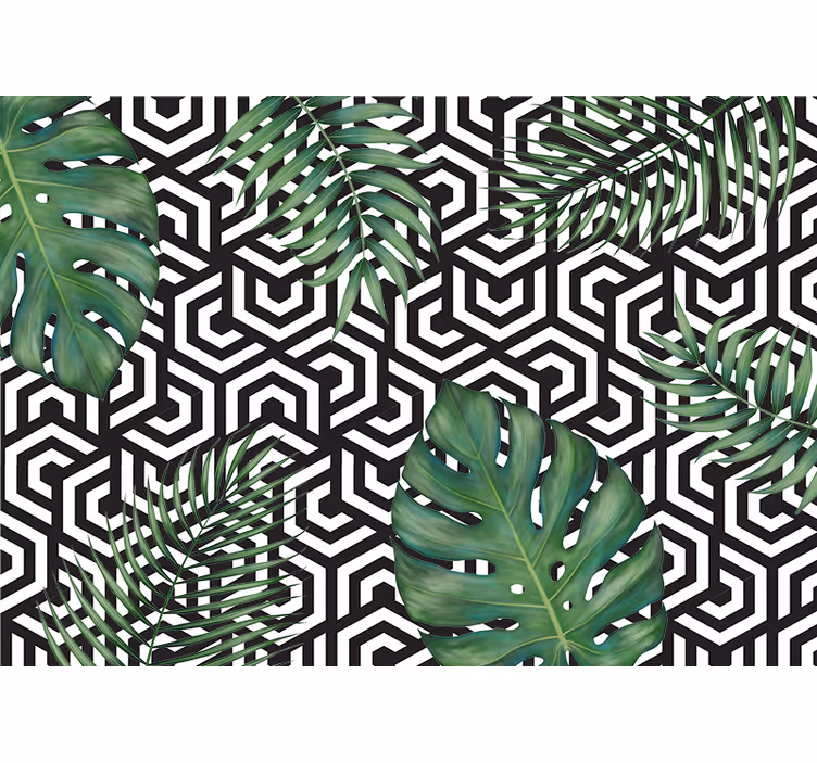 Fototapete texturen und muster geometrisches blattmuster - TenStickers