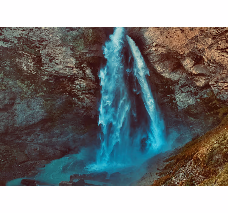 Fototapete berge mit grandioser wasserfall-perspektive - TenStickers
