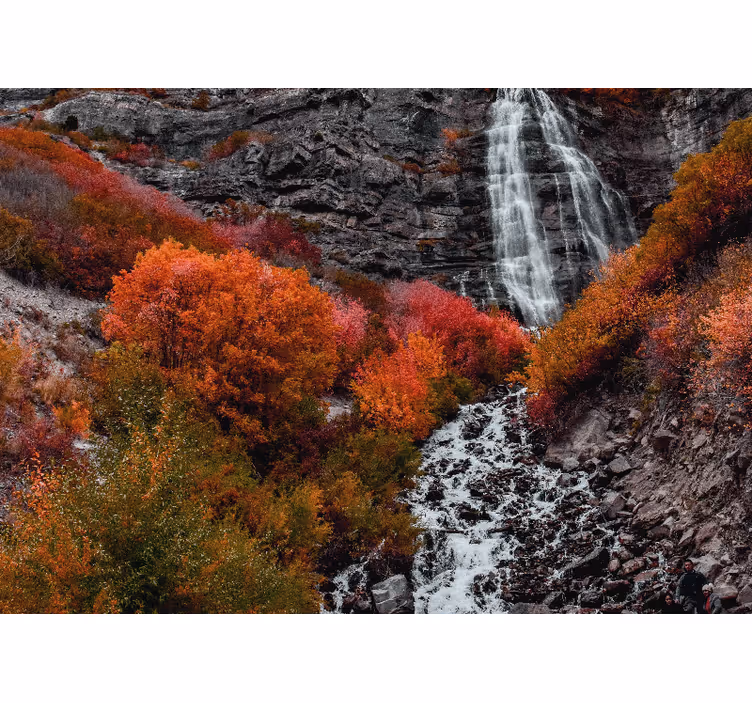 Fototapete wasserfall herbstszene - TenStickers