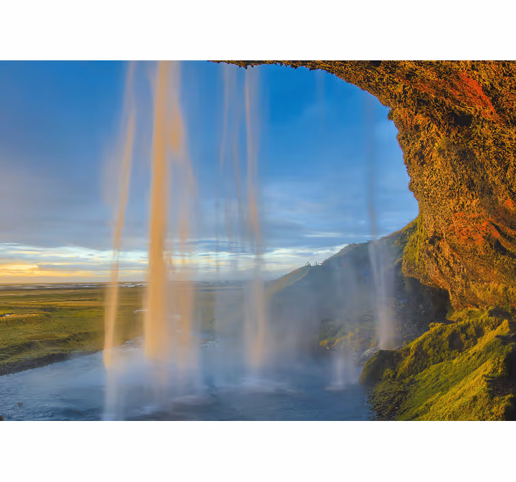Fototapete berge majestätischer wasserfallblick - TenStickers