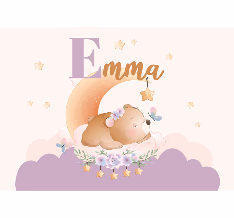 Fototapete kinderzimmer schlafender bär nacht - TenStickers