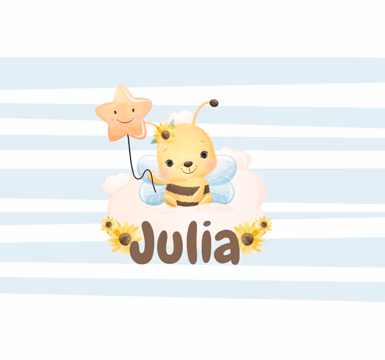 Fototapete babyzimmer mit süßem bienencharakter - TenStickers