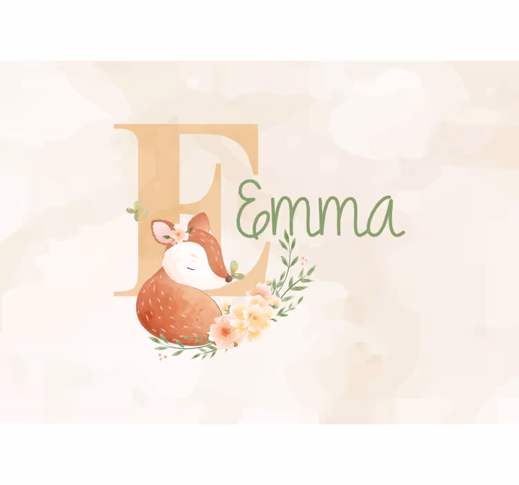 Fototapete kinderzimmer personalisiertes fuchsdesign - TenStickers