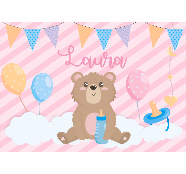 Fototapete kinderzimmer mit niedlicher bärenillustration - TenStickers