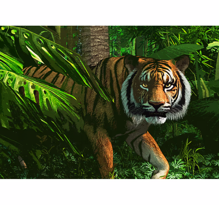 Fototapete tiere majestätischer tiger auf der pirsch - TenStickers