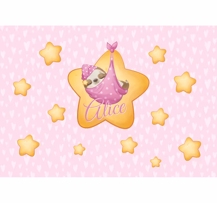 Fototapete babyzimmer faultier im sternenhimmel - TenStickers