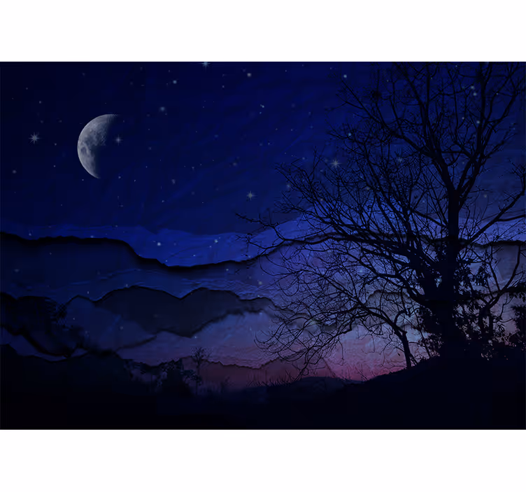 Fototapete himmel mondschein nachthimmel - TenStickers