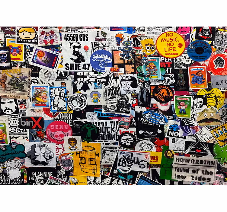 Fototapete graffiti bunte sticker collage - TenStickers