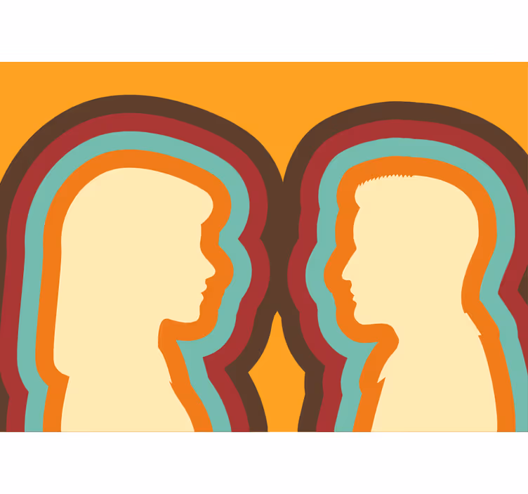 Fototapete liebe mit paar-silhouetten - TenStickers