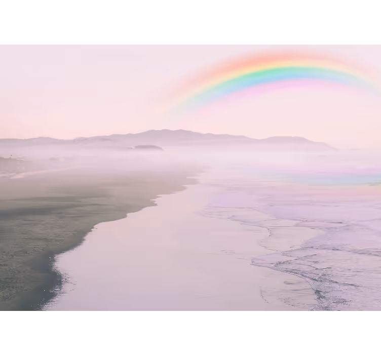 Fototapete natur friedlicher strand regenbogen - TenStickers