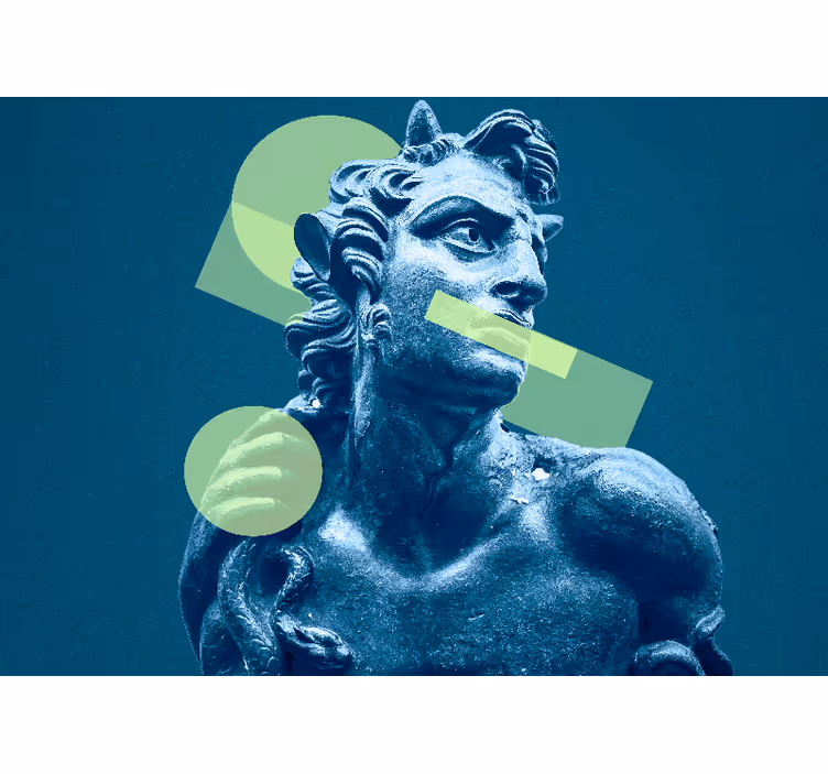 Fototapete kunst statue mit geometrischen formen - TenStickers