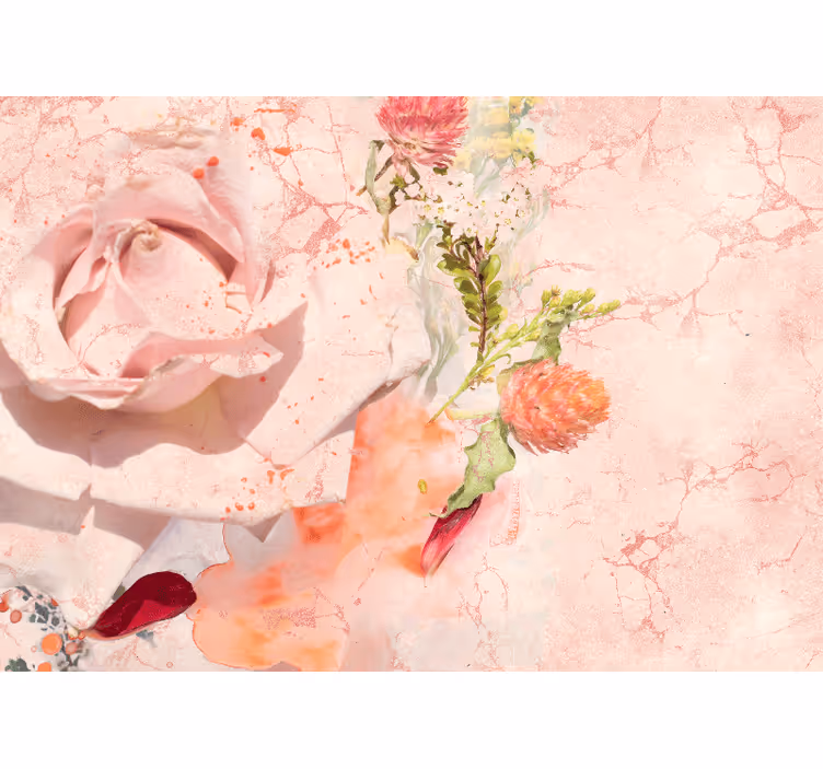 Fototapete blumen romantische rosa rosen - TenStickers