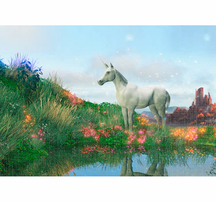 Fototapete fantasie majestätische einhornlandschaft - TenStickers
