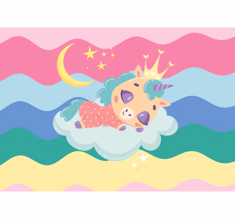 Fototapete menschen schlafendes einhorn fantasie - TenStickers