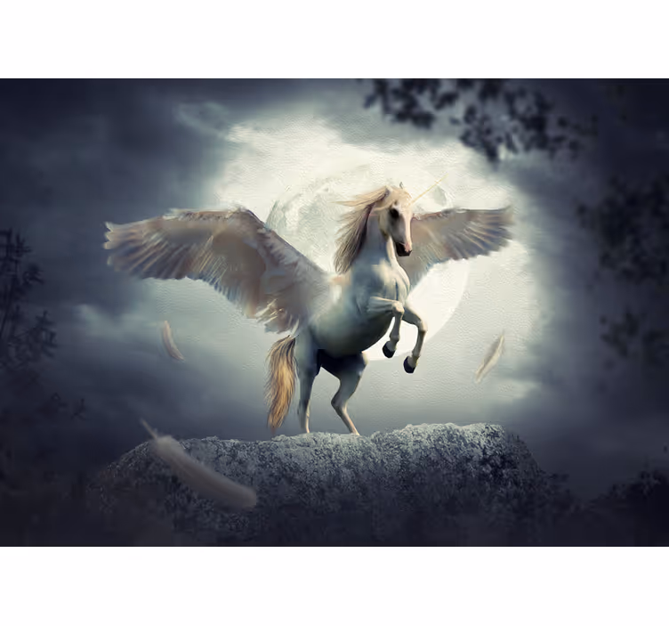 Fototapete fantasie fliegendes einhorn - TenStickers