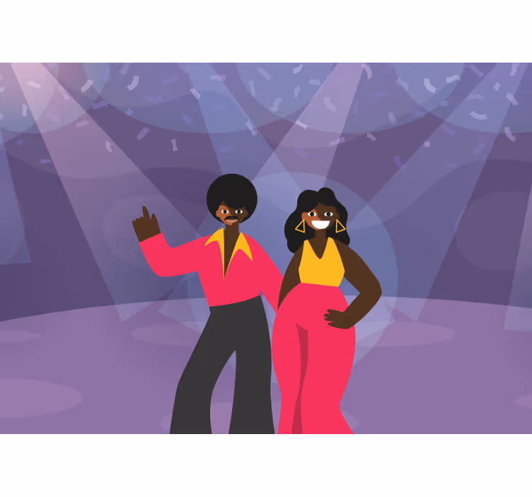 Fototapete musik tanzendes disco paar - TenStickers