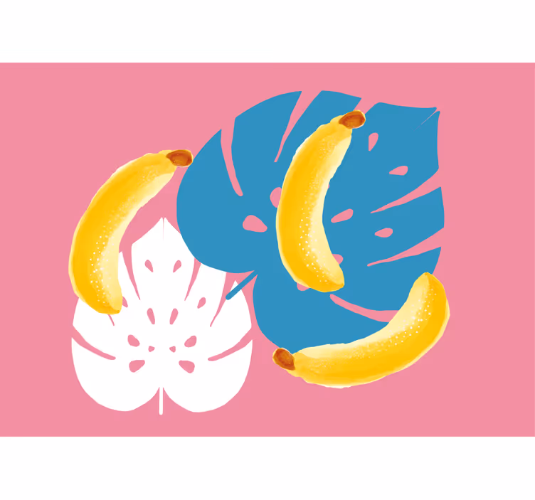 Fototapete blumen bananen und blätter - TenStickers