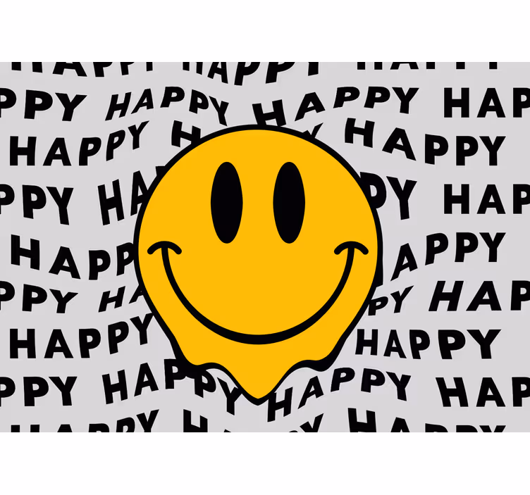 Fototapete sprüche mit smiley-gesicht botschaft - TenStickers