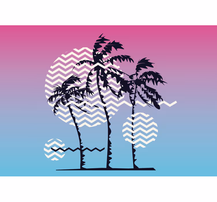 Fototapete natur palmen und wellen - TenStickers