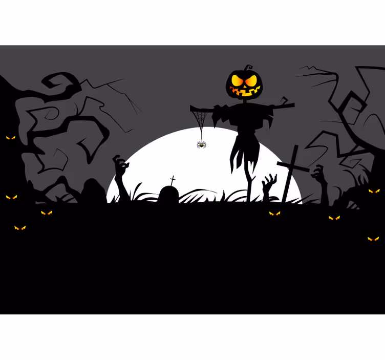 Halloween fototapete gruseliger kürbisbauer - TenStickers