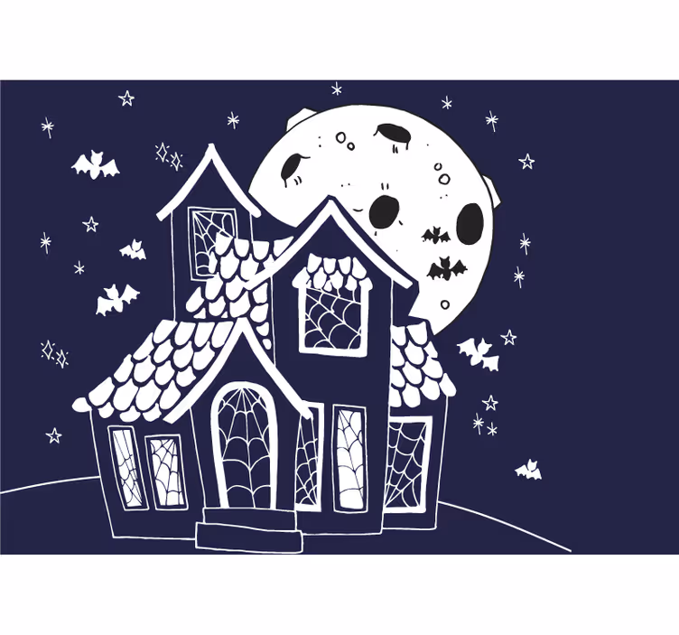 Halloween fototapete spukendes geisterhaus - TenStickers