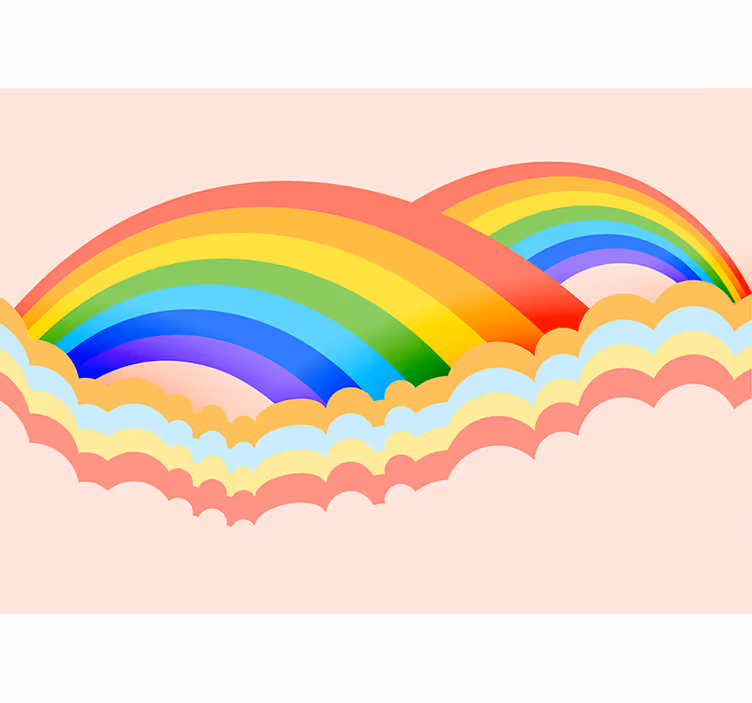 Fototapete sprüche bunte regenbogenwellen - TenStickers