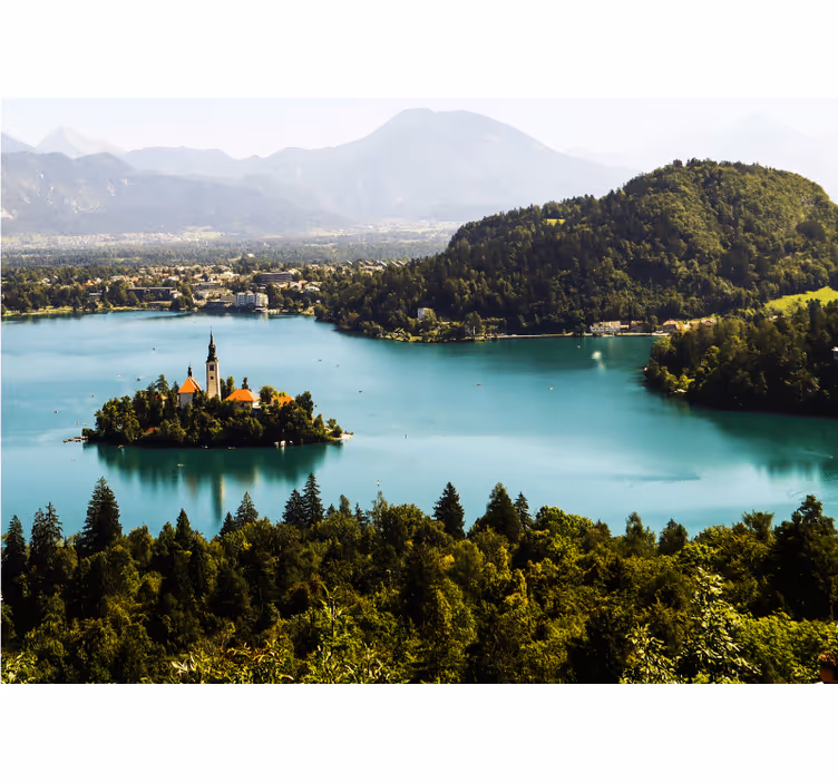 Fototapete landschaften bled insel im bleder see - TenStickers