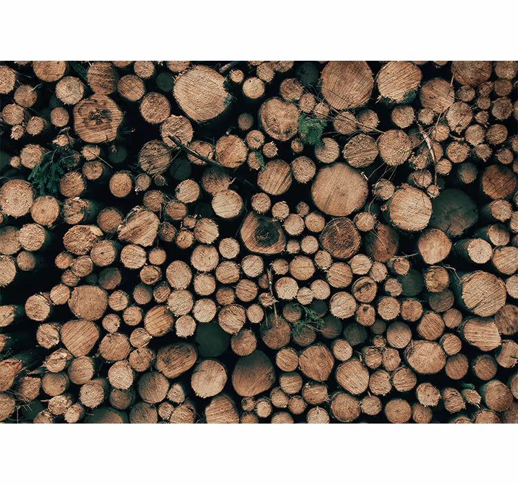 Fototapete stein holzscheit stapel - TenStickers