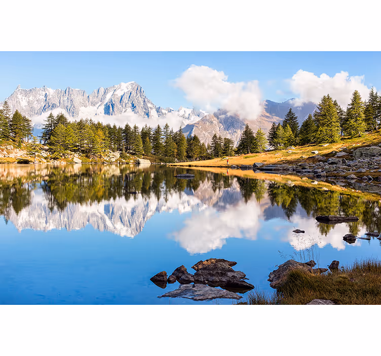 Fototapete landschaften bergspiegelung landschaft - TenStickers