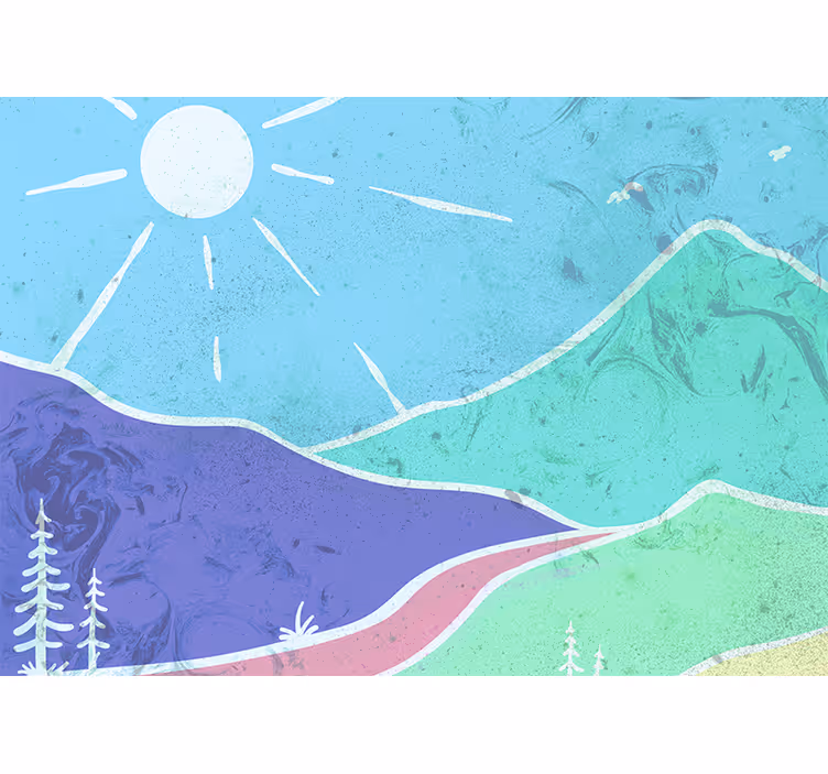 Fototapete landschaften berglandschaft szene - TenStickers