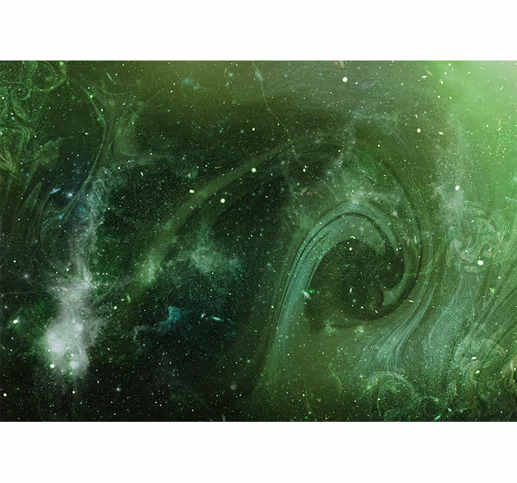 Fototapete weltraum grüner kosmischer wirbel - TenStickers