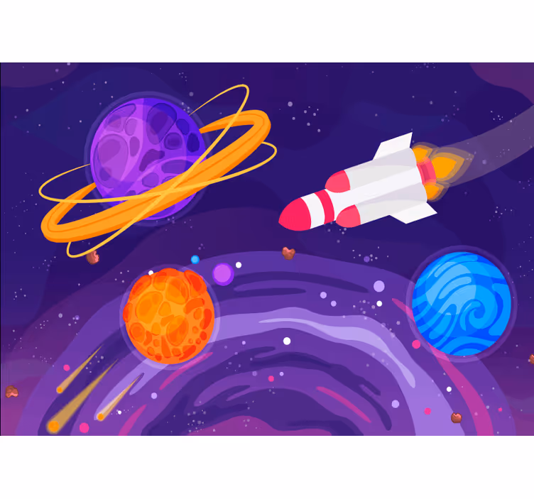 Fototapete fantasie rakete im weltraum - TenStickers