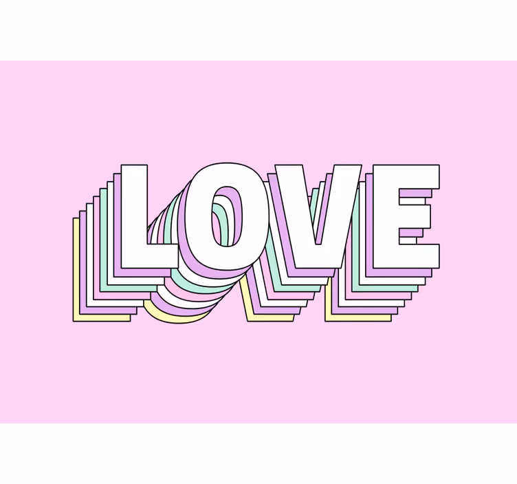 Fototapete liebe mit stilisierter liebestypografie - TenStickers