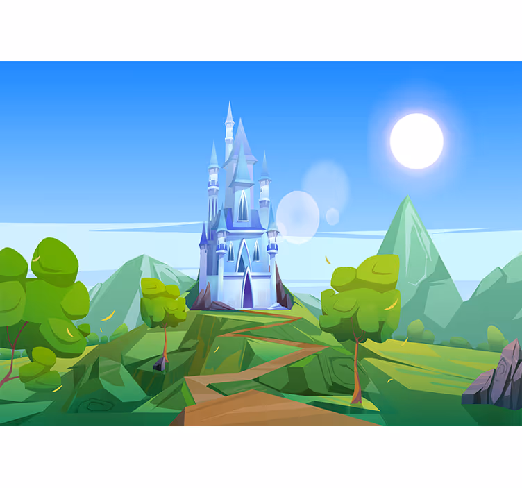 Fototapete fantasie bezaubernde schlosslandschaft - TenStickers