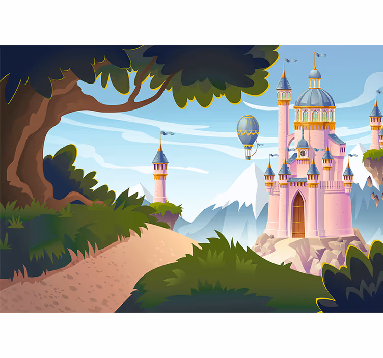 Fototapete fantasie schloss abenteuer szene - TenStickers