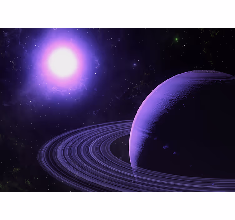 Fototapete weltraum violette planetenszene - TenStickers