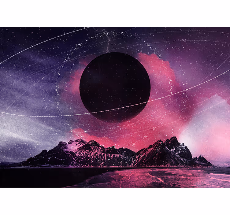 Fototapete weltraum schwarzer kosmos planet - TenStickers