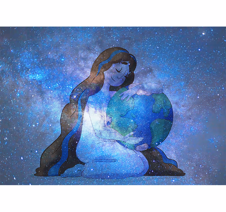 Fototapete weltraum umarmung des planeten erde - TenStickers