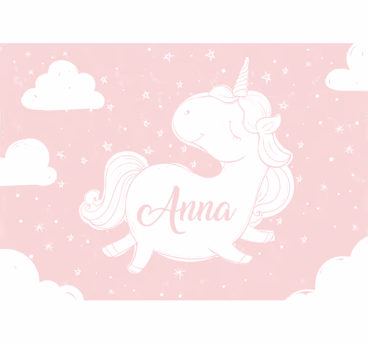 Fototapete kinderzimmer mit verspieltem einhorn-design - TenStickers