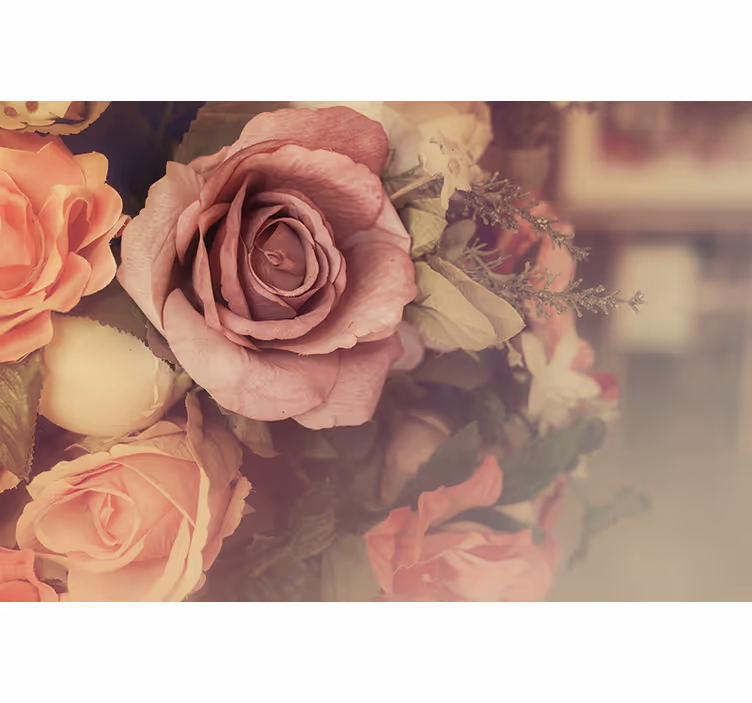 Fototapete blumen rosenblüten komposition - TenStickers