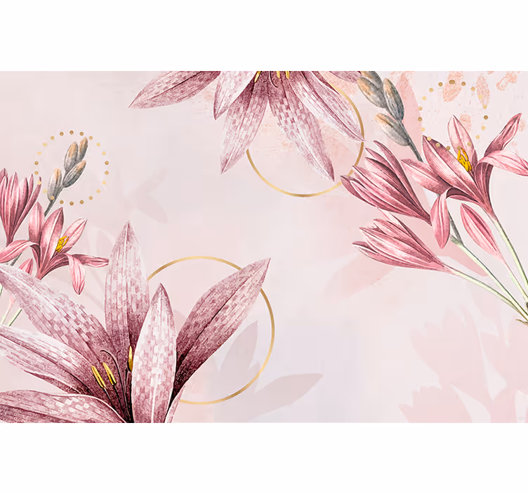 Fototapete blumen pinke lilienblüten - TenStickers