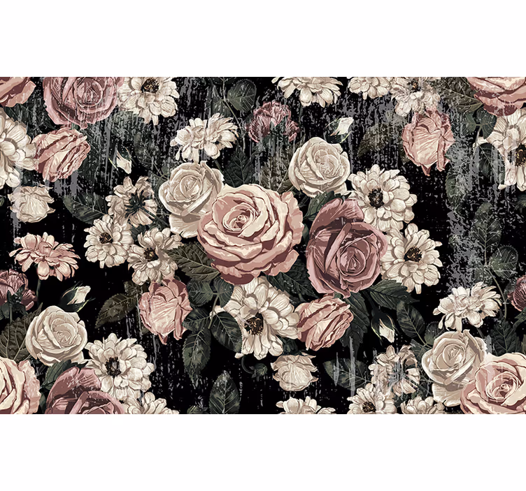 Fototapete blumen vintage blumenausbruch - TenStickers
